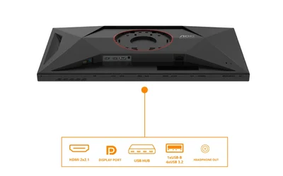 AOC U27G4XM, 27" Fast IPS MiniLED, 3840x2160@160Hz, 1ms GtG, 1200cd/m2, 1000:1, 80M:1 DCR, Adaptive Sync, FlickerFree, Low Blue Mode, Tilt, Height Adjust, Pivot, Swivel, HDMI, DP, USB hub