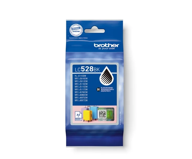 Brother LC528BK Black Ink Cartridge for MFCJ5010DW/MFCJ5110DW - 6000 page yield