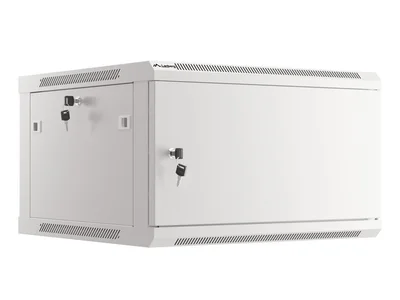 Lanberg rack cabinet 19" wall-mount 6U/600x600 for self-assembly with metal door grey (flat pack)