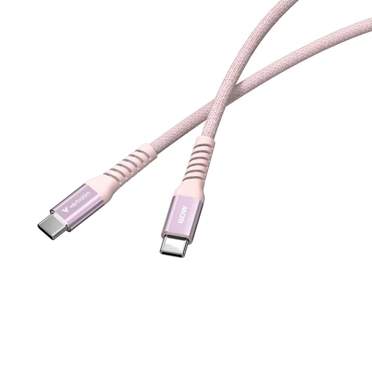 USB-C кабел Verbatim Sync & Charge 60W магнитен 1.2 м, розов