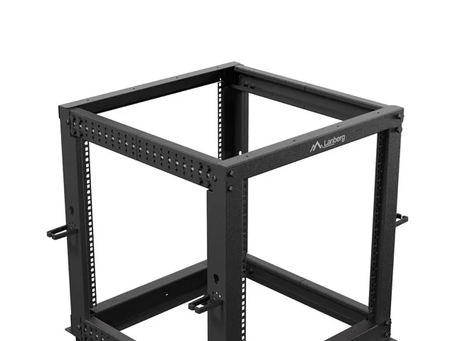 Lanberg open rack 19" 12U 600x600-1100 adjustable, black