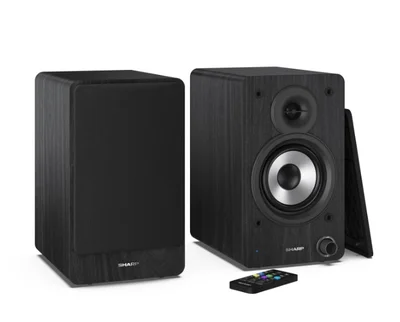 Sharp Audio Systems CP-SS30(BK), Hifi Systems BOOKSHELF SPEAKERS 60W (2 x 30W) RMS 2, Bluetooth v5.0, USB playback, MP3 Audio decoder, RCA L/R In, 3.5mm Aux-in / line-in, Digital optical-in, Wooden speaker, Black