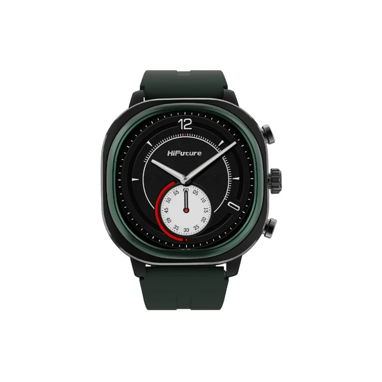 HiFuture AIX Lite Green,  1.43" AMOLED,  466*466, Powered by Dual Core & Syntra AI, Bluetooth Call, 1ATM Waterproof, Sixth Generation Health Sensor, Up to 10 days daily use, Extra Fabric Strap inbox