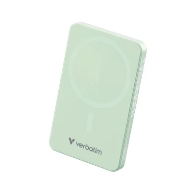 Verbatim Charge 'n' Go Essentials Power Bank Magnetic Wireless 5000mAh Green