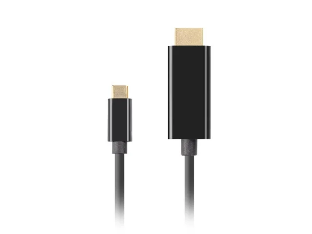 HDMI кабел Lanberg USB-C (мъжки) към HDMI (мъжки) 2.0 4K 60Hz 0.5m, черен