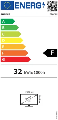 Philips 326P1H, 31.5" IPS WLED, 2560x1440@75Hz, 4ms GtG, 350cd m/2,  1000:1, 50M:1 DCR, Adaptive Sync, FlickerFree, LowBlue Mode, 5Wx2, Tilt, Height Adjust, Pivot, 2xHDMI, DP, USB hub