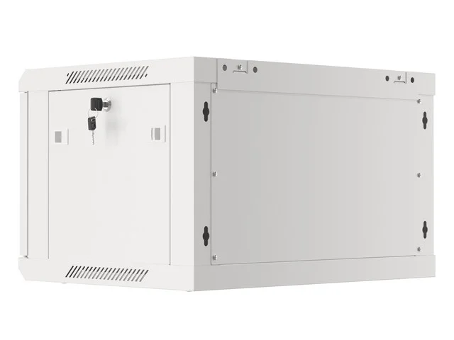 Lanberg rack cabinet 19" wall-mount 6U/600x450 for self-assembly with metal door grey (flat pack)