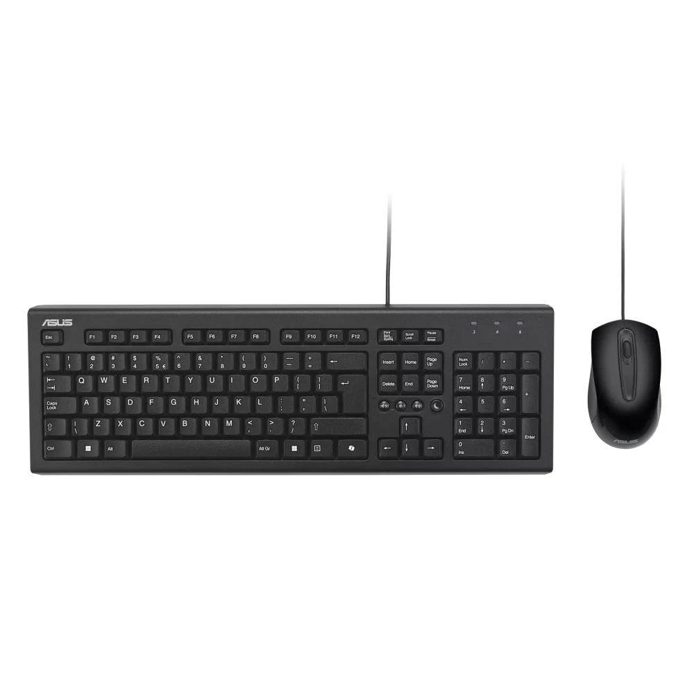 Asus U2000 KEYBOARD+MOUSE/BK/UI//WIN11/COPILOT, Wired, Black
