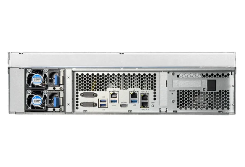 Asustor AS7216RDX, 3U 16-bay NAS, AMD Ryze 7 Pro 7745 Octa-Core 3.8GHz (up to 5.3GHz), 16GB ECC DDR5-4800 UDIMM (Max. 192GB), 12x SATA3 6Gb/s; 3.5"/2.5" HDD/SSD,1x M.2 NVMe slot (PCIe Gen5 x4), 2x GLAN 2x 10GLAN (10G/1G), Redundant 550W, Rail Kit, Black
