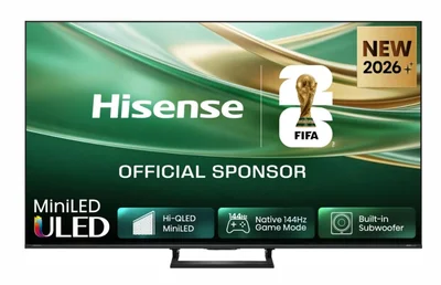 Hisense 75" E8S, 4K Ultra HD 3840x2160, ULED, Quantum Dot,144 Hz, HDR 10+, HLG, Dolby Vision, DTS Virtual X, Smart TV, Light Sensor, WiFi Direct, BT, Anyview Cast, 3xHDMI, 2xUSB, LAN, CI+, DVB-T2/C/S2,Singale stand, Black