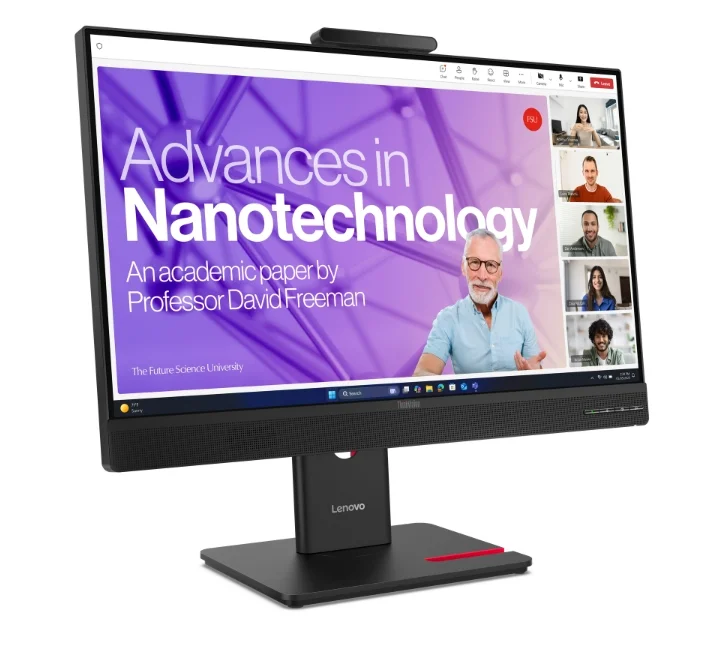 Монитор Lenovo ThinkVision T27QD-4v 27" IPS QHD 120Hz, IR уеб камера, USB-C, HDMI, DP