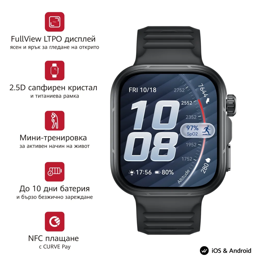 Huawei Watch Fit 5 Pro Niki-B29F Black + Huawei Freebuds SE 4 ANC, White
