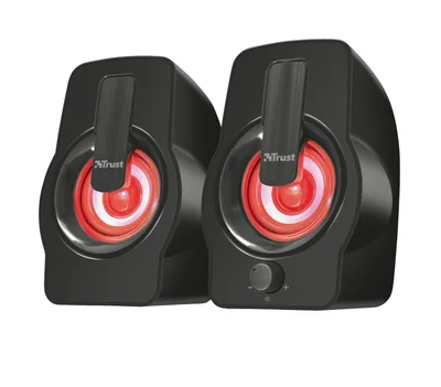 Тонколони TRUST Gemi 2.0 RGB, 12W, 2.0, 3.5 мм, USB, Черен