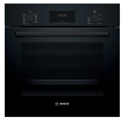 Bosch HBF134EB2, SER2, 3D HotAir, EcoClean Direct, 66 l, Telescopic guides on 1 level, LED display with sinking buttons, 7 HM, Energy efficiency A, Black