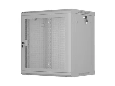 Lanberg rack cabinet 19" wall-mount 12U/600x450 with perforated door grey (flat pack)