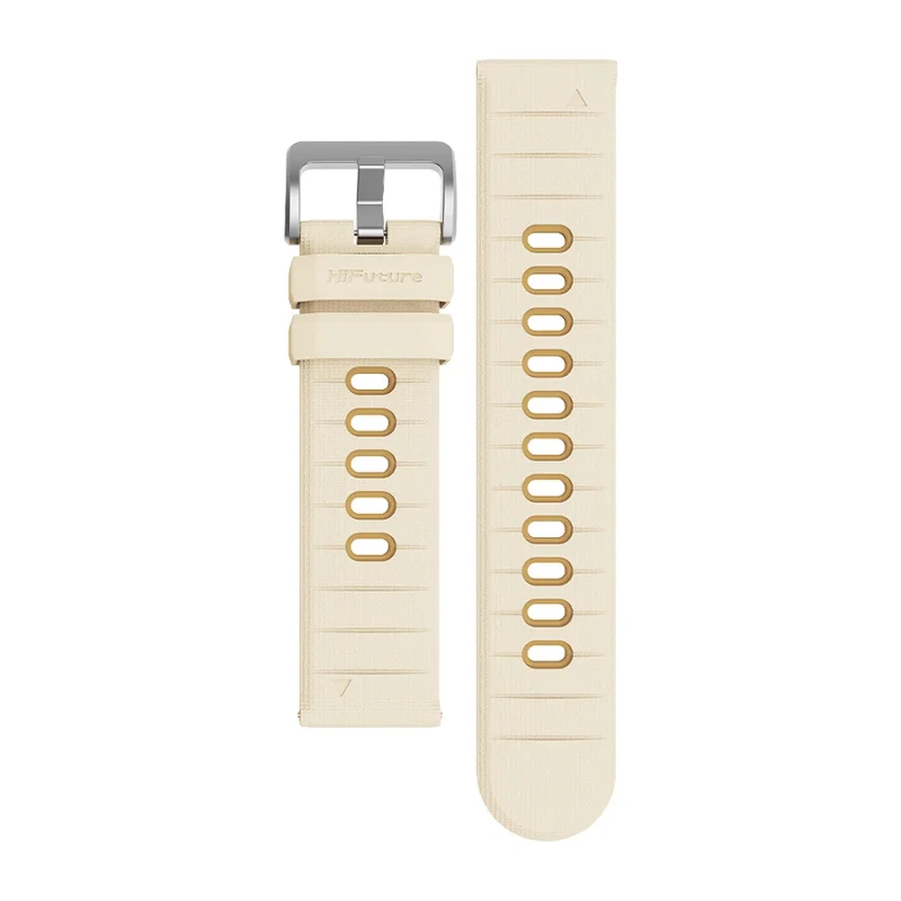 HiFuture Pilot-S Latte, Bio-Color Injection, Powder Metallurgy Stainless Steel Buckle, Solid Silicone, Unique Patterns, Fit Size: 22mm