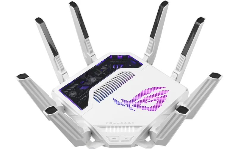 Asus Gaming Rapture GT-BE19000AI, BE19000, Tri-band Gaming Router, WiFi 7, 802.11be, up to 3,500 sq. ft. & 200+ devices, Triple Level Security, Support AiMesh Whole Home Mesh WiFi, Dual 10G ports, AI WAN detection, Energy Saving Mode, AI Game Boost, Gami