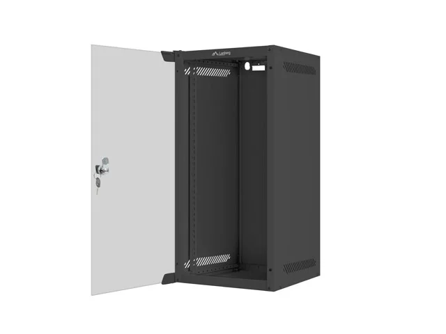 Lanberg rack cabinet 10" wall-mount 12U/280x310 (flat pack) with glass door black