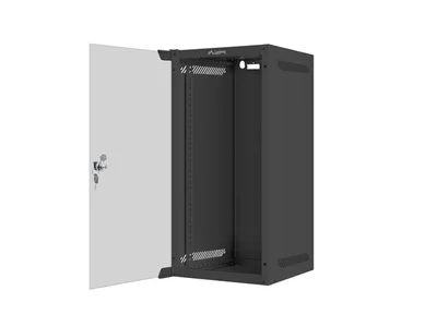 Lanberg rack cabinet 10" wall-mount 12U/280x310 (flat pack) with glass door black