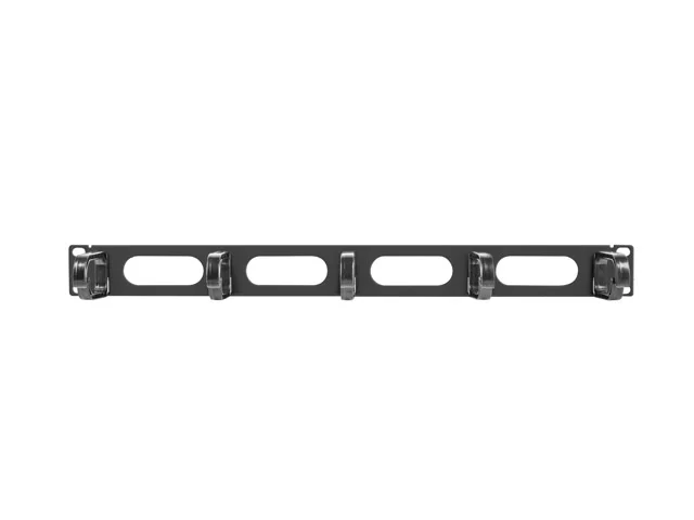 Панел за кабелен мениджмънт Lanberg – AK-1205-B, 5 ринга, 1U, черен