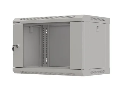 Lanberg rack cabinet 19" wall-mount 6U/540x350 (flat pack) with glass door grey