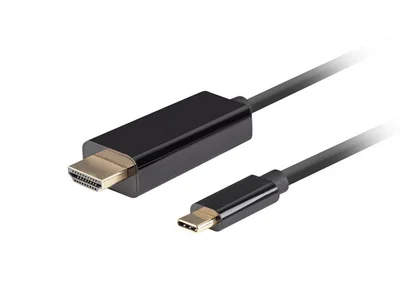 HDMI кабел Lanberg USB-C (мъжки) към HDMI (мъжки) 2.0 4K 60Hz 0.5m, черен