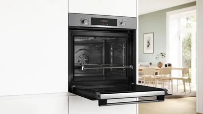 Bosch HQA574ES3 SER4, Oven A+ addSteam water bowl, Pyro+Hydro, 8 HM, AutoPilot 10, 1 lvl rail, inox