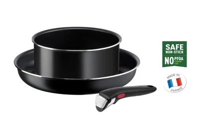 Комплект тенджери Tefal Ingenio Easy Cook & Clean L1539243, 3 части, алуминий, съвместими с фурна и различни котлони