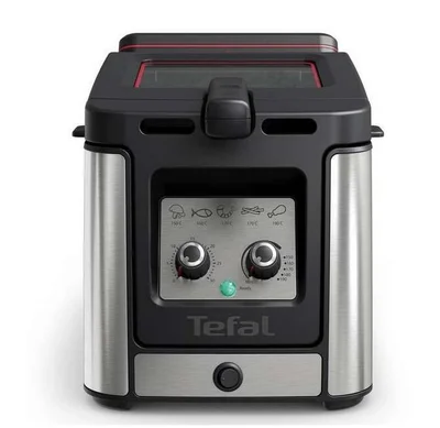 Фритюрник Tefal FR600D10 Clear Duo, 1.2kg, 3.5L, 2000W, регулируема температура и таймер, сваляща се купа, cool touch, сребристо-черен