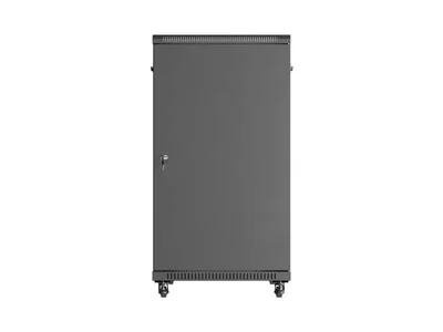 Комуникационен шкаф Lanberg – 22U/600x1000, свободностоящ, стъклена врата, черен