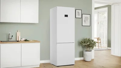 Bosch KGN497WDF, SER4, FS fridge-freezer NoFrost, D, 203/70/67cm, 440l(311+127), 35dB(B), IC, VitaFresh XXL, 0° drawer, Glossy Backwall with Multi Airflow, 2 cooling systems, Intelligent Inverter Technology, White, display