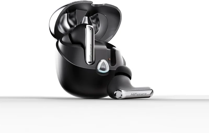 HiFuture SonicAir Black, 4MICS ENC, 35 Hours Playtime,  Wireless 5.3, 10MM Driver, Soft Bass, Comfort Fit