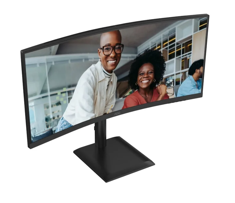 AOC CU34E4CV, 34" Curved 1500R VA WLED, 3440x1440@120Hz, 4ms GtG, 350cd m/2, 3500:1, 20M:1 DCR, Adaptive Sync, FlickerFree, Anti Blue Mode, 5Wx2, Tilt, Height Adjust, Swivel, 2xHDMI, DP, USB hub, RJ45
