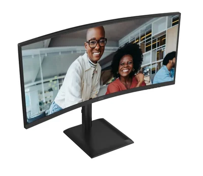AOC CU34E4CV, 34" Curved 1500R VA WLED, 3440x1440@120Hz, 4ms GtG, 350cd m/2, 3500:1, 20M:1 DCR, Adaptive Sync, FlickerFree, Anti Blue Mode, 5Wx2, Tilt, Height Adjust, Swivel, 2xHDMI, DP, USB hub, RJ45
