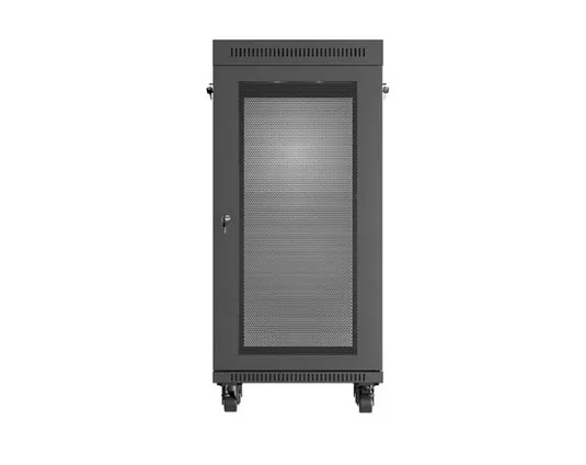 Lanberg Rack Cabinet 19" Free-Standing 24U/600X600 (FlAT Pack) With Mesh Door LCD Black V2