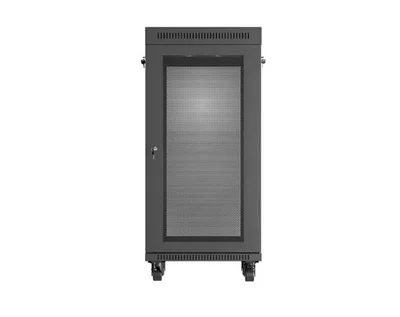 Lanberg Rack Cabinet 19" Free-Standing 24U/600X600 (FlAT Pack) With Mesh Door LCD Black V2