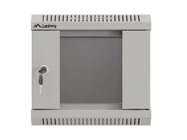 Lanberg rack cabinet 10" wall-mount 4U/300x300 (flat pack) with glass door grey