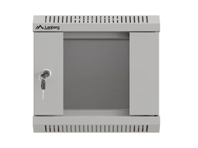 Lanberg rack cabinet 10" wall-mount 4U/300x300 (flat pack) with glass door grey