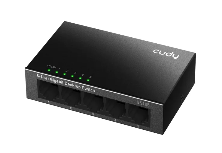 Cudy GS105 5-Port Gigabit Metal  Switch, 5 10/100/1000M RJ45 Ports, Desktop Metal Case