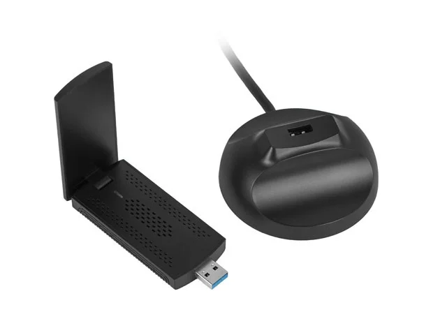 Мрежов адаптер LANBERG NC-3000-WI AX3000 Tri-Band USB с 2 вътрешни антени