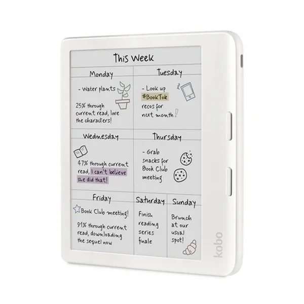 Електронен четец Kobo Libra Colour 7" E Ink Kaleido 32GB IPX8 ComfortLight PRO Бял