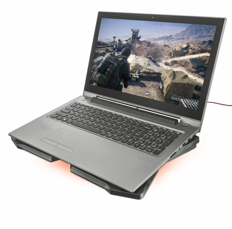 Охлаждаща стойка за лаптоп TRUST GXT 278, 12"-17.3", 4 вентилатора, LED осветление, черен