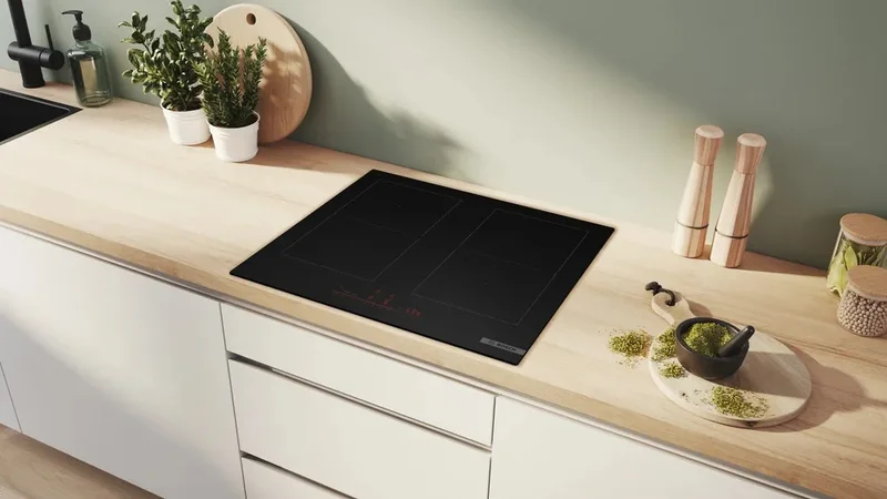 Bosch PVQ61CHB1E, SER8, Induction electric cooktop, 4 zones (2 CombiZones), DirectSelect, MoveMode (2 levels), PanBoost, frameless, 7,4 kW, HC, 60cm, Matt Black