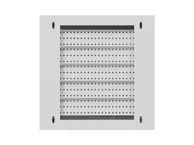 Комуникационен шкаф LANBERG – TPR, 10", 2U, 340 x 340 x 140 mm, стенен монтаж, с метална врата, сив