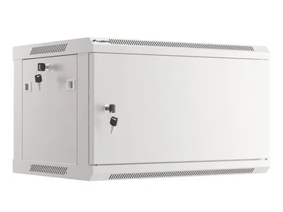 Lanberg rack cabinet 19" wall-mount 6U/600x450 for self-assembly with metal door grey (flat pack)