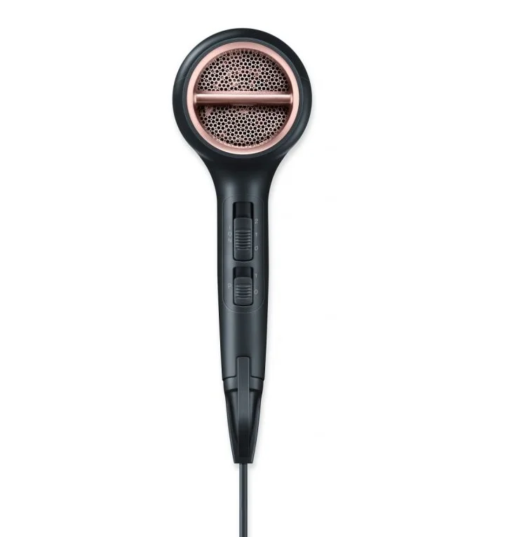 Сешоар Beurer HC 50 2200W с тройна йонна функция, 2 накрайника, 3 температурни и 2 степени на въздушен поток, студен въздух, защита от прегряване, черен/розов