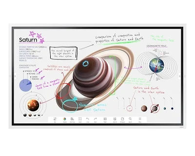 Интерактивен дисплей Samsung Flip PRO WM65B 65" 4K UHD VA, 20 точки на докосване, Wi-Fi, Tizen 6.5, Бял