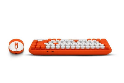 PackardBell The Dot Combo, PBA 600, BT Keyboard and mouse, Ergonomic Slim Design, Quiet Keys, US layout, Orange