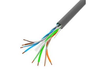 LAN кабел Lanberg CAT.6 UTP 305m, масивен, мед, сив, CPR, 250 MHz