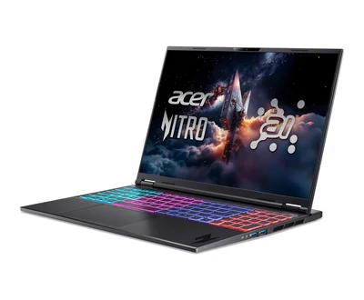 Acer Nitro 16S AI, AN16S-61-R44A, AMD Ryzen 7 350 (up to 5.0GHz, 16MB), 16" WQXGA (2560x1600) IPS 180Hz, 1*16GB DDR5 (1 slot free), 1024GB PCIe NVMe SSD, GeForce RTX 5070 8GB GDDR7, FHD Cam, WiFi 6E, BT 5.3, No Os, Black